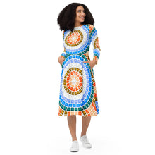 Load image into Gallery viewer, Women's Mosaic Long Sleeve Midi Dress