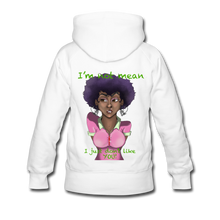 Load image into Gallery viewer, Women’s "I'm not mean..." Premium Hoodie - white