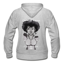 Load image into Gallery viewer, Women's "I'm not mean..." Zip Hoodie - heather gray