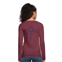 Load image into Gallery viewer, Women's "Prince" Premium Long Sleeve T-Shirt - heather burgundy