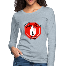 Load image into Gallery viewer, Women's "6 ft" Premium Long Sleeve T-Shirt - heather ice blue