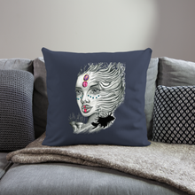 Load image into Gallery viewer, "Coral Girl" Throw Pillow Cover 18” x 18” - navy