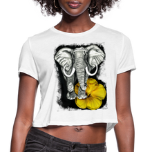 Load image into Gallery viewer, “Beauty and the Bull” Women's Cropped T-Shirt - white