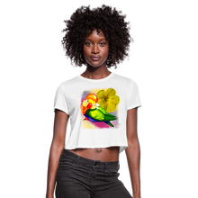 Load image into Gallery viewer, “Pretty Bird” Women's Cropped T-Shirt - white