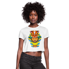 Load image into Gallery viewer, “Queen’s Headdress” Women's Cropped T-Shirt - white