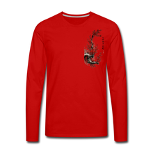 Load image into Gallery viewer, 'Dancing Crane' Men's Premium Long Sleeve T-Shirt - red