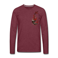 Load image into Gallery viewer, 'Dancing Crane' Men's Premium Long Sleeve T-Shirt - heather burgundy