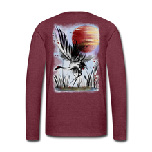 Load image into Gallery viewer, 'Dancing Crane' Men's Premium Long Sleeve T-Shirt - heather burgundy