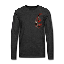 Load image into Gallery viewer, 'Dancing Crane' Men's Premium Long Sleeve T-Shirt - charcoal grey