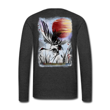Load image into Gallery viewer, 'Dancing Crane' Men's Premium Long Sleeve T-Shirt - charcoal grey