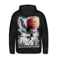Load image into Gallery viewer, ‘Dancing Crane’ Men’s Premium Hoodie - charcoal grey