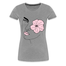 Load image into Gallery viewer, Women’s "Pink Hibiscus" Premium T-Shirt - heather gray
