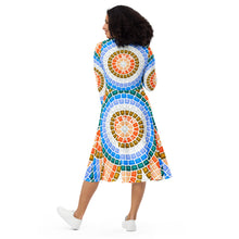Load image into Gallery viewer, Women's Mosaic Long Sleeve Midi Dress
