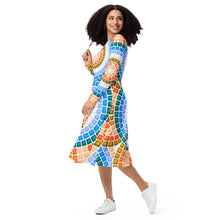Load image into Gallery viewer, Women's Mosaic Long Sleeve Midi Dress
