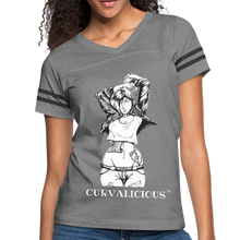 Load image into Gallery viewer, Women’s "Curvalicious" Vintage Sport T-Shirt - heather gray/charcoal
