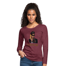 Load image into Gallery viewer, Women's "Prince" Premium Long Sleeve T-Shirt - heather burgundy
