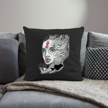 Load image into Gallery viewer, "Coral Girl" Throw Pillow Cover 18” x 18” - black
