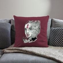 Load image into Gallery viewer, "Coral Girl" Throw Pillow Cover 18” x 18” - burgundy
