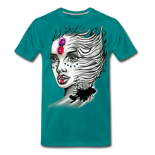 Load image into Gallery viewer, "Coral Girl" Men's Premium T-Shirt - teal
