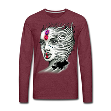 Load image into Gallery viewer, Men's "Coral Girl" Premium Long Sleeve T-Shirt - heather burgundy
