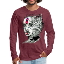 Load image into Gallery viewer, Men's "Coral Girl" Premium Long Sleeve T-Shirt - heather burgundy
