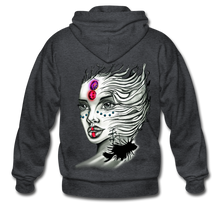 Load image into Gallery viewer, “Coral Girl” Gildan Heavy Blend Adult ZIP HOODIE - deep heather
