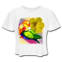 Load image into Gallery viewer, “Pretty Bird” Women's Cropped T-Shirt - white
