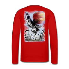 Load image into Gallery viewer, 'Dancing Crane' Men's Premium Long Sleeve T-Shirt - red
