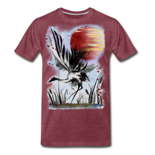 Load image into Gallery viewer, ‘Dancing Crane’ Men's Premium T-Shirt - heather burgundy
