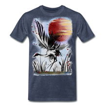 Load image into Gallery viewer, ‘Dancing Crane’ Men's Premium T-Shirt - heather blue
