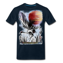 Load image into Gallery viewer, ‘Dancing Crane’ Men's Premium T-Shirt - deep navy

